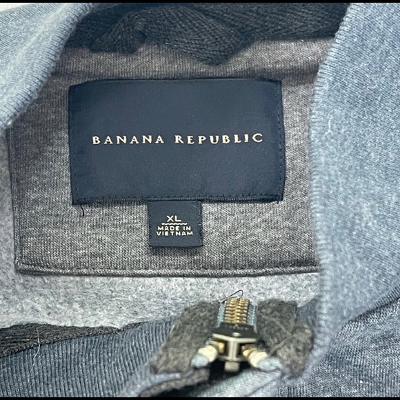 🌟Sold BANANA REPUBLIC long sleeve sweater Men’s shirt jacket sweater Blue zipXL - Picture 4 of 9